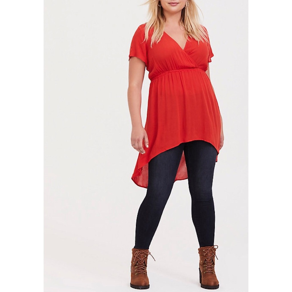 NWT Torrid Orange Plus Size Babydoll Tunic Top  2X